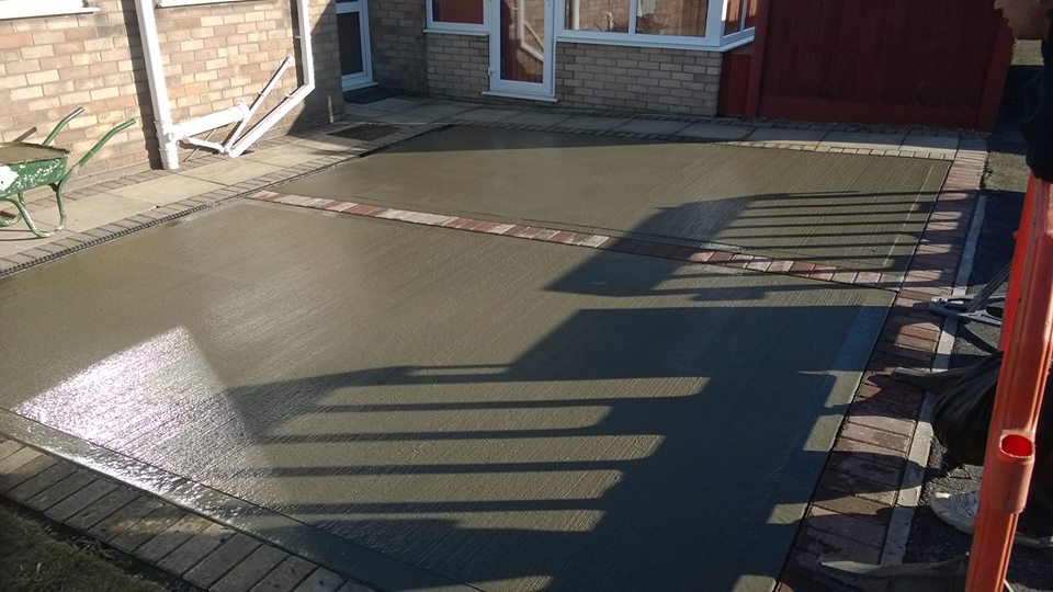newly laid concrete driveway in Heckington